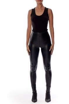 Faux leather Ankle Length High waisted Fabric: 50% PU, 47% Polyester, 3% SpandexCare: Hand wash in cold. Do not bleach. Line dry. Iron low heat. Leather Legging, Stylish Leggings, Vegan Leather Leggings, Fashion Deals, Leather Mini Skirts, Faux Leather Leggings, Leather Leggings, Leather Mini, Black Leggings