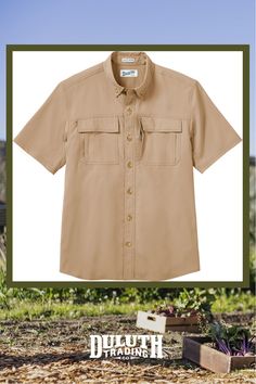 Wicking, odor-fighting, UPF 30+ sun protection all at a heroic price. Get a summer shirt like no other, only from Duluth Trading! Moisture-wicking Short Sleeve Shirt For Outdoor, Functional Moisture-wicking Polo Shirt For Outdoor, Cheap Moisture-wicking Men's T-shirt, Outdoor Military Short Sleeve Shirt, Cheap Casual T-shirt For Fishing, Duluth Trading, Shirt Sleeves, Workout Shorts, Summer Shirts