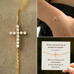 A beauty of a reminder to stay strong and persevere, The Lord Stood With Me Golden Cross Bracelet will be your beacon of light on dark days. Present it to yourself or your loved ones as a powerful symbol of faith and courage. Golden Cross, Dark Days, Beacon Of Light, Cross Bracelet, Stay Strong, The Lord, First Love, Beauty