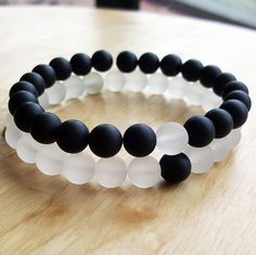 Beaded Bracelets Couples, Black Bracelets For Men, Black Bracelet For Men, Yin Yang Bracelet, Meditation Bracelet, Couples Bracelet, Couple Bracelet