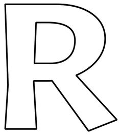 the letter r coloring page is shown with black and white letters, including the letter's