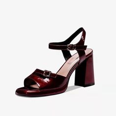 Product information:
 
 Closing method: One-word buckle
 
 Heel height: high heel (5-8cm)
 
 Color classification: 933 black, 933 wine red
 
 Help surface material: tpu
 
 
 
  Size Information:
  
 
 Size: 35 36 37 38 39 40
 


 
  
 
 
  
   Size（mm）
   32
   33
   34
   35
   36
   37
   38
   39
   40
   42
  
  
   Foot length
   210
   215
   220
   225
   230
   235
   240
   245
   250
   255
  
 



 Packing list:
 
 Ladies shoes*1 pair Buckled Heels, Platform High Heels, Ladies Shoes, Heel Sandals, High Heel Sandals, Wine Red, Packing List, High Heel, Leather Women