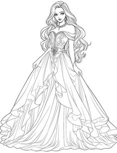 the princess from disney's sleeping beauty coloring pages for adults and children, with long hair