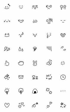 the different types of symbols are shown in black and white, with one line drawn on it