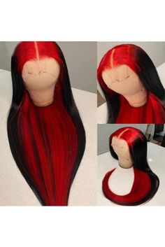 JYZ Hair Ombre Lace Frontal Wig Human Hair Highlight 13x4 Red/Natural Color HD Lace Front Wig Pre Plucked with Baby Hair 150% Density Ombre Lace Front, Long Human Hair Wigs, Short Human Hair Wigs, Red Wigs, Colored Wigs, Straight Lace Front Wigs, Red Ombre, Hair Color Highlights, Body Wave Wig