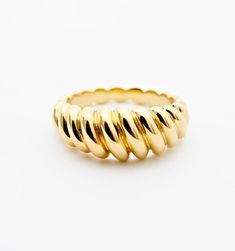 Wave Ring, Twist Ring – Rellery French Croissant, Gold Dome Ring, Croissant Ring, Checker Pattern, Modern Jewellery Design, Go With The Flow, Wave Ring, Dome Ring, Meaningful Jewelry