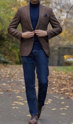 Older Mens Fashion, Mens Smart Casual Outfits, Mens Business Casual Outfits, Mens Fashion Blazer, Mens Casual Outfits Summer, Men Fashion Casual Shirts, Smart Casual Men, Men Stylish Dress, Brown Blazer