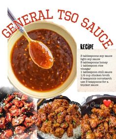 the recipe for general tso sauce is shown