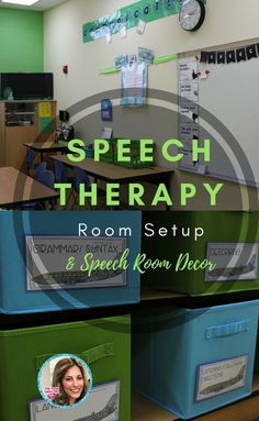 Home Speech Therapy Office, Bulletin Boards For Speech Therapy, Speech Therapy Clinic Decor, How To Decorate A Speech Therapy Room, Speech Therapist Classroom, Speech Pathology Room Decor, Elementary Speech Room Decor, Small Speech Room Setup, Speech Therapy School Room