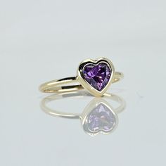 Handmade Fine Jewelry, San Francisco Bay, Birthstone Ring, Stackable Rings, Real Gold, Stone Rings, Heart Ring, Solid Gold, Fine Jewelry