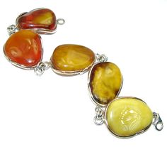 Handmade Unique 925 Sterling Silver bracelet with unique one of a kind Amber,  40.20 grams of marvelous handcrafted jewelry design. Only one piece availble ready to ship! It's unique worldwide bracelet - simply piece of art in world of fine jewelry. Large Beautiful  Amber .925 Sterling Silver handcrafted  Bracelet  BRACELET DETAILS: Weight: 40.20g; Material: Sterling Silver; Main stone: Amber; Width (widest section): 1 inch; Inner circumference: 7-8 1/4 inch; Clasp: Lobster-claw labs; Stamp / Ma Unique Sterling Silver Bangle For Jewelry Making, Unique Hallmarked Sterling Silver Bracelet As Gift, Sterling Silver Jewelry Bracelet With Unique Variations, Unique Hallmarked Bracelet For Gift, Unique Polished Sterling Silver Bracelet, Artisan Sterling Silver Bracelet Gift, Unique Sterling Silver Bracelet For Jewelry Making, Unique Sterling Silver Bracelet For Gift, Artisan Polished Sterling Silver Bracelet Gift