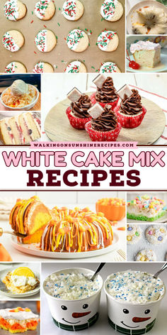 Who says you need to start from scratch to bake something spectacular? With this collection of White Cake Mix Recipes, you'll unlock a world of easy desserts using this convenient pantry staple. Cakemix Cupcakes White Cake Mixes, Recipes Using White Cake Mix Desserts, White Box Cake Recipes, White Cake Mix Add Ins, White Cake Mix Desserts Easy, White Cake Mix Recipes Boxed Dump, Vanilla Cake Mix Desserts, White Cake Box Mix Recipes, Box Cake Mix Recipes Hacks