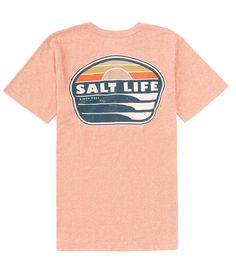 From Salt Life, this tee features:Crew necklineShort sleeves"Salt Life" logo on the chestPrinted graphic with center "Salt Life" logo on the backPullover constructionPolyester/cotton/rayon jerseyMachine wash/tumble dryImported. Stay Salty Shirt, Salt Life Shirt, Graphic Tee Soft-washed For Beach Season, Salt Life Mermaid Shirt, Life Logo, Cat Mom Shirts, Salt Life, Graphic Apparel, Chill Outfits