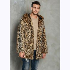 Free & Fast shipping 100% Satisfaction guarantee 30 Days Money Back 100% DELIVERED & TRACKED lowest price guranteed on all orders top quality Your Best Choice & 5 STAR SERVICE Winter Men's Faxu Fur Jacket Hooded Leopard Parka Plush Outwear Warm Thicken New DESCRIPTION Accents Winter Brand Unbranded Country/Region of Manufacture China Features Hood Length 82-87CM Material Faux Fur Model No Modification Description No Modified Item No Pattern Leopard Product Line Factory Size Type Regular Style Ov Hooded Cardigan Outfit, Cardigan Outfit Men, Long Hooded Jacket, Top Man, Fur Coat Fashion, Leopard Print Fashion, Mens Overcoat, Faux Fur Hooded Coat, Overcoat Jacket