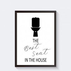 the best seat in the house is on top of a black and white poster with text