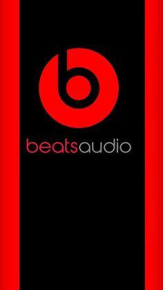 the beats audio logo on a red and black background