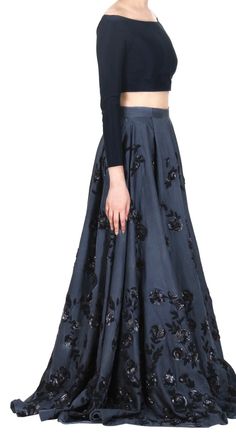 Gorgeous silk Lehnga with one of a kind intricate black sequin hand embroidery. Paired with a silk blouse. Dupatta can be added. Color combination of Lehnga/choli can be changed. It can also be customized per your measurements. Embroidery and stitching will take upto 6 weeks. Once shipped it will take 3-5 days for you to receive your package. If you need it urgently inbox me. Embroidered Silk Lehenga For Party, Silk Embroidered Lehenga For Party Wear, Evening Silk Lehenga With Zari Work, Festive Evening Silk Lehenga, Festive Silk Lehenga For Evening, Black Silk Fabric With Resham Embroidery, Formal Embroidered Raw Silk Lehenga, Elegant Raw Silk Embroidered Fabric For Party, Bollywood Style Silk Lehenga For Evening