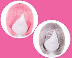 Neon Pastel Wig, Pink and Grey Available, Cute Accessories for Bachelorette Party! Short to Medium-length, 12'' long Includes adjustable netting for the perfect-fit FAST SHIPPING - Ship within 1 business day and Free shipping on orders over $35 Wig Bachelorette Party, Wig Bachelorette, Bachelorette Party Wigs, Pastel Wig, Neon Pastel, Baby Milestone Blanket, Pink Wig, Bachelorette Party Favors, Short Wigs