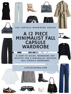 A 12 Piece Minimalist Fall Capsule Wardrobe - livelovesara Travel Capsule Wardrobe Fall, 10 Piece Capsule Wardrobe, Simplify Wardrobe, Packing Wardrobe, Midi Circle Skirt, Capsule Wardrobe Women, Nyc Fall, Travel Capsule