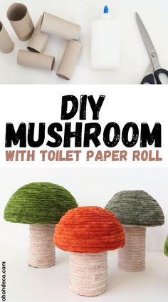 diy mushroom toilet paper roll craft for kids to make with the toilet paper rolls