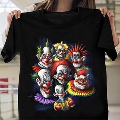 Get your product: Killer Klowns From Outer Space Evil Nightmare Clowns 80's Horror Men's T-shirt
1. PRODUCT INFORMATION:

Proudly printed in America
5.3 oz, unisex fit
Heavy cotton, classic midweight fabric
Material: 100% cotton | Dark Gray: 50% cotton:50% polyester | Light Gray: 90% cotton:10% polyester
Double-needle stitched neckline, bottom hem, and sleeves
Quarter-turned to eliminate center crease
7/8 inch collar
Tear-away label
Machine-wash safe
Copyrighted artwork
2. SIZE CHART:
3. RETURN: Killer Klowns From Outer Space, 80s Horror, Outer Space, Vintage Halloween, Halloween Gifts, Formal Event, Shirt Style, Going Out, Men's T Shirt