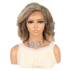 Item Function: 1. Good Quality: Blonde Brown Medium Long Natural Curly wigs for women with stylish design and outstanding looking. Made of heat resistant synthetic fiber, soft touch and natural looking, just like your own real hair. Wigs for women with very stylish designs and pretty looking, make you more beautiful and confident, you will get tons of compliments with this cute wig. The comfortable wig cap with 2 adjustable straps and 2-3 combs to fix, you can adjust its size to fit your head. P Natural Curly Wig, Cute Wig, Real Hair Wigs, Curly Lace Front Wigs, Real Hair, Brown Wig, Wig Making, Wigs For Women, Costume Shop