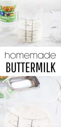 homemade buttermilk recipe in a measuring cup