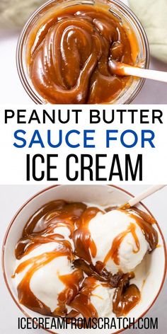 peanut butter sauce for ice cream in a bowl