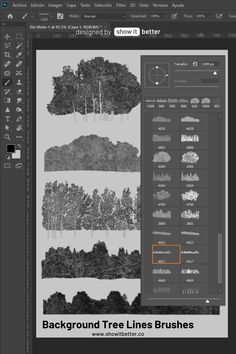 the background tree lines brushes in photoshopped
