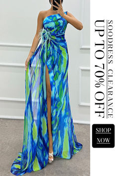 Print Chiffon Maxi Dress, Ombre Print, Chiffon Fashion, Chiffon Floral, Dress Chiffon, Split Dress, Dress Crafts