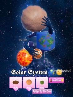 an image of a cartoon character holding a ball in his hand and the caption reads solar system