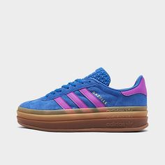 Women's adidas Originals Gazelle Bold Casual Shoes | Finish Line Gazelle Platform, Stripes Branding, Adidas Gazelle Bold, Adidas Casual, Running Sandals, Gazelle Bold, Adidas Originals Gazelle, Bold Shoes, Adidas Sneakers Women