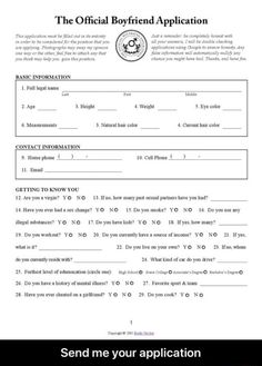 the official boyfriend application is shown