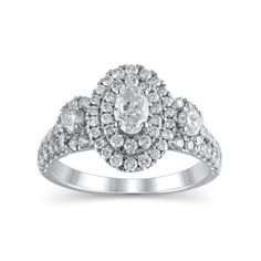 1-1/3 Carat T.W. (I2 clarity, H-I color) Brilliance Fine Jewelry Oval cut Diamond Engagement Ring in 10kt White Gold, Size 6 Gender: female. Age Group: adult. Dazzling Oval Cluster Ring With Vvs Clarity, Oval Brilliant Cut Cluster Ring In 14k White Gold, Dazzling Oval Halo Ring With Vvs Clarity, Dazzling Oval Platinum Cluster Ring, Classic Oval Diamond Cut Halo Ring, Oval Cluster Ring With Diamond Accents In Platinum, Timeless Oval White Cluster Ring, Oval Halo Ring With Diamond Accents In Platinum, Oval Halo Diamond Ring In Platinum