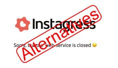 the word instagramness is circled by a red and black stamp that reads, sorry, it's web service is closed