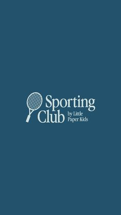 the logo for sporting club by little paper kids, with a tennis racket on it