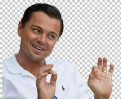 a man making the vulcan sign with his hand while wearing a white shirt and blue tie