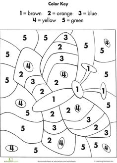 color by number worksheet for kids to learn numbers and colors with the help of coloring