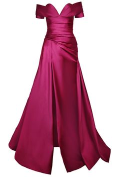 NAEEM KHAN-Strapless Pleated Mikado Gown- Magenta Clothes, Mikado Gown, Princess Clothes, Naeem Khan, Fall Collections, British Indian, Fancy Dresses, Moda Operandi, Fashion Collection