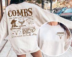 Lukee Comb Vintage Sweatshirt, Lukee Comb Concert Shirt Luke Combs Concert, Lana Del Rey Shirt, Nashville Music City, Music Sweatshirts, Luke Combs, Nashville Music, Cute Country Outfits, E Street Band, Country Sweatshirts