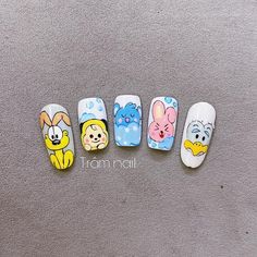 Animal Print Nails, Disney Nails, Cartoon Pattern, Cute Acrylic Nails, Swag Nails