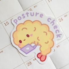 a close up of a sticker on a calendar