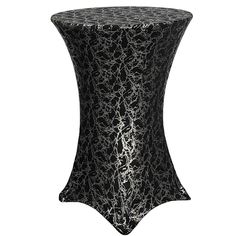 30 inch Highboy Cocktail Round Stretch Spandex Table Cover Black With Silver Marbling Highboy Table, Navy Blue Napkins, Bistro Tables, Top Cocktails, Spandex Chair Covers, Blue Napkins, Table Overlays, Table Runners Wedding, Free Fabric Swatches