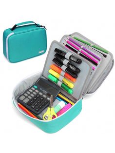 VASCHY Large Pencil Case, Art Color Pencils Pouch With Detachable Layers Multiple Zip Pockets For School Office Stationary Organization Green    Polyester     Kids School Supplies, size features are:Bust: ,Length: ,Sleeve Length: Student Pencil-shaped Pencil Case With Zipper, Back To School Travel Pencil Case, Multifunctional Pencil Case For Back To School, Multicolor Rectangular Pencil Case For Study, Portable Pencil Organizer For Back To School, Multifunctional Pencil Case With Pen Holders, Back To School Travel Pencil Case With Pen Holders, Multifunctional School Pencil Case With Pen Slots, Portable Pencil Organizer As Gift