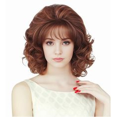 Category:Synthetic Wig; Gender:Women's; Wig Type:Cosplay Wig; Color Shade:Brown; Hair Material:Synthetic Hair; Cap Construction:Machine Made; Texture:Curly; Length:Short; Heat Resistant:Yes; Listing Date:03/15/2024; Hairstyle:Neat Bang; Can Be Permed:No 80s Costume, Bangs Curly, Wig Color, Hair Wigs For Women, Wig With Bangs, Brown Wig, Wigs Online, Vintage Short, Wigs For Women