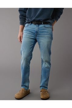 AirFlex+/Authentic denim look with lightweight flexibility and comfort you have to feel to believe./High stretch level that keeps its shape/Light wash/Ripped Stretch Straight Leg Jeans With Zip Fly, Stretch Medium Wash Jeans With Zip Fly, Stretch Medium Wash Jeans, Light Wash Straight Leg Bottoms With Zip Fly, Washed Blue Straight Leg Jeans With Zip Fly, Relaxed Fit Medium Wash Jeans With Zip Fly, Relaxed Fit Straight Jeans With Zip Fly, Dark Wash Comfort Stretch Straight Leg Jeans, Comfort Stretch Straight Leg Dark Wash Jeans