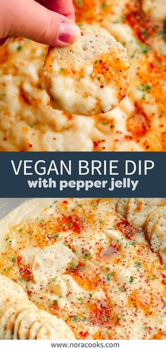 vegan brie dip with pepper jelly is an easy appetizer that everyone will love