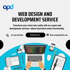 an advertisement for web design and development service