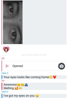 an instagram with two people's eyes and the caption says, opened your eyes looks like coming home