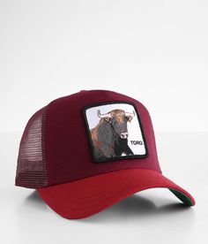 Goorin Brothers Toro Trucker Hat - Red , Men's Red Embroidered bull patch snapback hat One size fits most. 57% Polyester 43% Cotton. Apparel & Accessories > Clothing Accessories > Hats Mens Trucker Hat, Hats And Caps, Goorin Bros, Hat For Men, Man Hat, Men's Hats, Hat For Man, Accessories Clothing, Snapback Cap